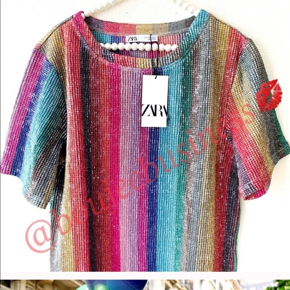 ZARA Rainbow Sequin Dress - Picture 6 of 8
